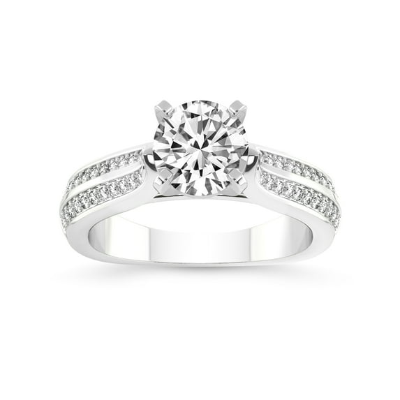 5 Carat IGI Certified Round Shape Lab Grown Diamond Engagement Ring | 14K White Gold | Sandra Side Stone Diamond Ring | FG-VS1-VS2 Quality Friendly Diamonds