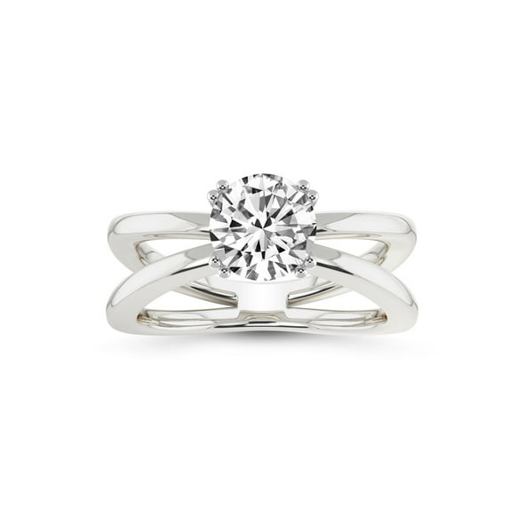 IGI Certified 5 Carat Round Shape Lab Grown Diamond Engagement Ring | 14K White Gold | Stella Criss Cross Solitaire Lab Diamond Ring | FG-VS1-VS2 Quality Friendly Diamonds