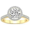 thumbnail image 1 of IGI Certified 5 Carat Round Shape Lab Grown Diamond Engagement Ring | 14K Yellow Gold | Glowing Globe Halo Diamond Ring | FG-VS1-VS2 Quality Friendly Diamonds, 1 of 6