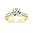 thumbnail image 1 of 5 Carat IGI Certified Round Shape Lab Grown Diamond Engagement Ring | 14K Yellow Gold | Sandra Side Stone Diamond Ring | FG-VS1-VS2 Quality Friendly Diamonds, 1 of 5