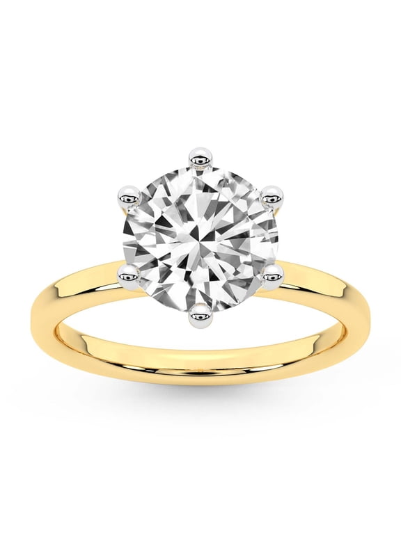 IGI Certified 5 Carat Round Shape Lab Grown Diamond Engagement Ring | 14K White Gold |Solitaire Lab Diamond Ring | FG-VS1-VS2 Quality Friendly Diamonds