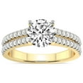 thumbnail image 1 of 5 Carat IGI Certified Round Shape Lab Grown Diamond Engagement Ring | 14K Yellow Gold |Tosca Secret Halo Double Band Diamond Ring | FG-VS1-VS2 Quality Friendly Diamonds, 1 of 5