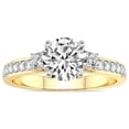thumbnail image 1 of 5 Carat IGI Certified Round Shape Lab Grown Diamond Engagement Ring | 14K Yellow Gold |Trilogy Three Stone Diamond Ring | FG-VS1-VS2 Quality Friendly Diamonds, 1 of 5