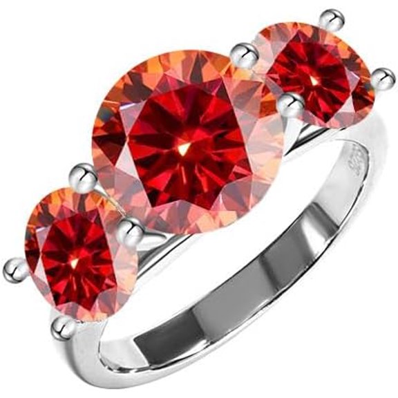 5 Carat Moissanite Anniversary Ring Lab Grown Womens Diamond Wedding Rings Green Moissanite Ring for Women Moissanite Engagement Rings for Women S925 Moissanite Women's Diamond Promise Ring