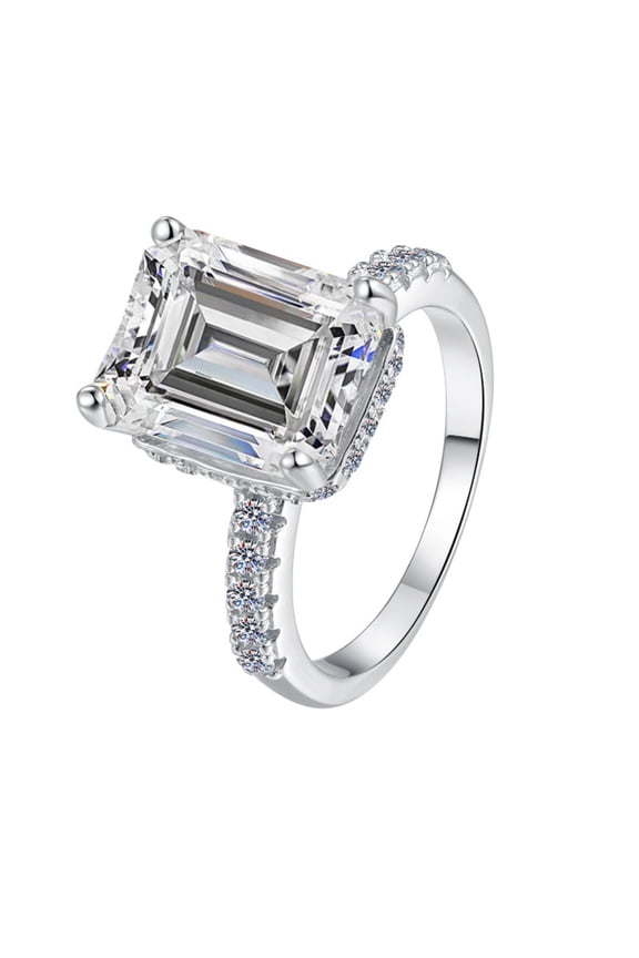 5 Carat Moissanite Engagement Ring 925 Sterling Silver Anniversary Rings for Women Genuine D Color VVS1 Clarity Big Diamond Ring Jewelry Size 5-9