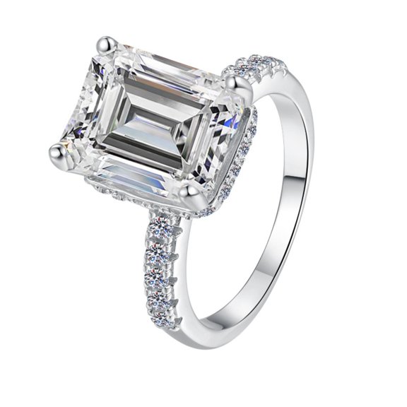 5 Carat Moissanite Engagement Ring 925 Sterling Silver Anniversary Rings for Women Genuine D Color VVS1 Clarity Big Diamond Ring Jewelry Size 5-9