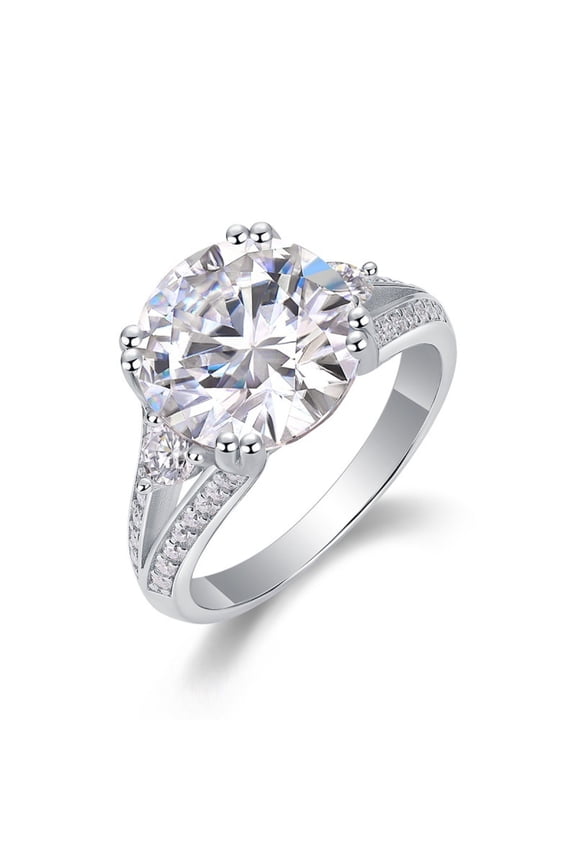 5 Carat Moissanite Engagement Rings D Color VVS1 Clarity Anniversary Rings S925 Sterling Silver Big Diamond Ring for Women Wife Mom Rings Size 5-9