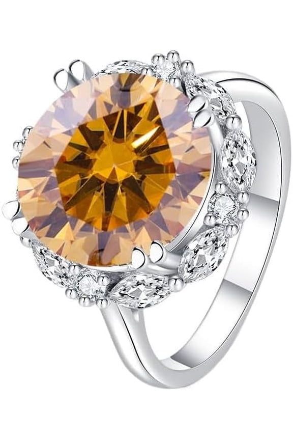 5 Carat Moissanite Engagement Rings for Women Sterling Silver Moissanite Women's Diamond Ring Moissanite Ring for Women Lab Grown Diamond Wedding Rings Women's Promise Rings