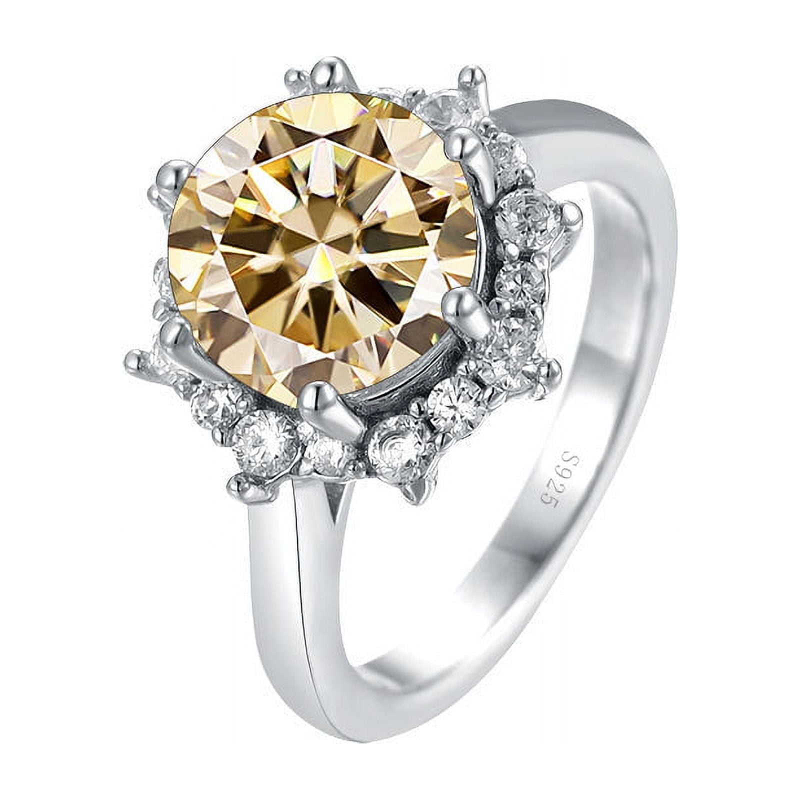 5 Carat Moissanite Engagement Rings for Women Sterling Silver Moissanite Women's Diamond Ring Moissanite Ring for Women Lab Grown Diamond Wedding Rings Women's Promise Rings