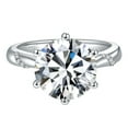 thumbnail image 1 of 5 Carat Moissanite Ring for Women D Color VVS1 925 Sterling Silver Round Cut Moissanite Wedding Bands Simulated Diamond Wedding Rings Lab Created Diamond Engagement Ring, 1 of 1