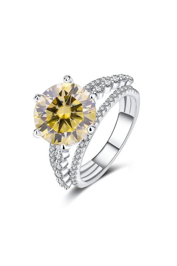 5 Carat Moissanite Rings for Women D-Color Clarity Moissanite Wedding Rings Set for Bridal Simulated Diamond Promise Ring Fiancee Lab Grown Diamond Travel Rings for Lady