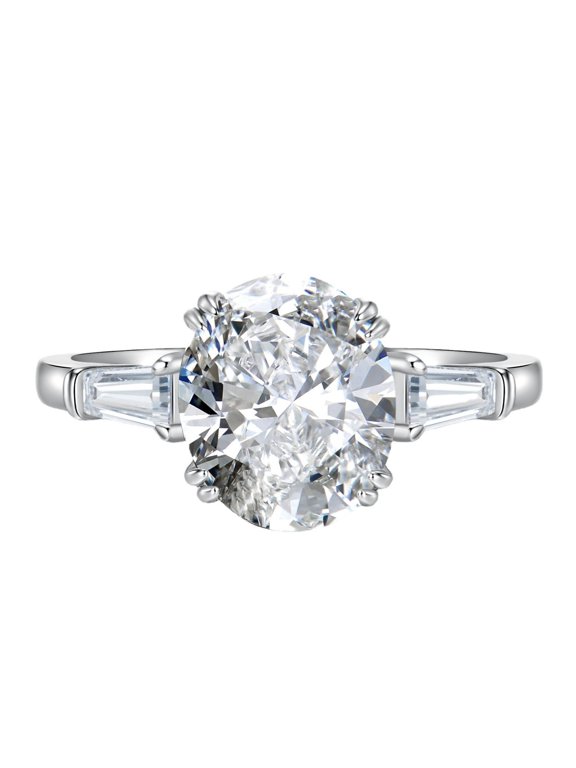 5 Carat Oval Engagement Rings for Women S925 Sterling Silver 5A CZ Diamond Propose Ring Wedding Promise Anniversary Rings
