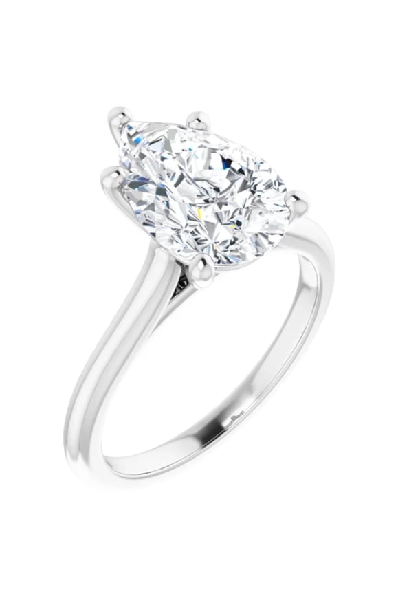 5 Carat Pear Lab Grown Diamond Engagement Ring
