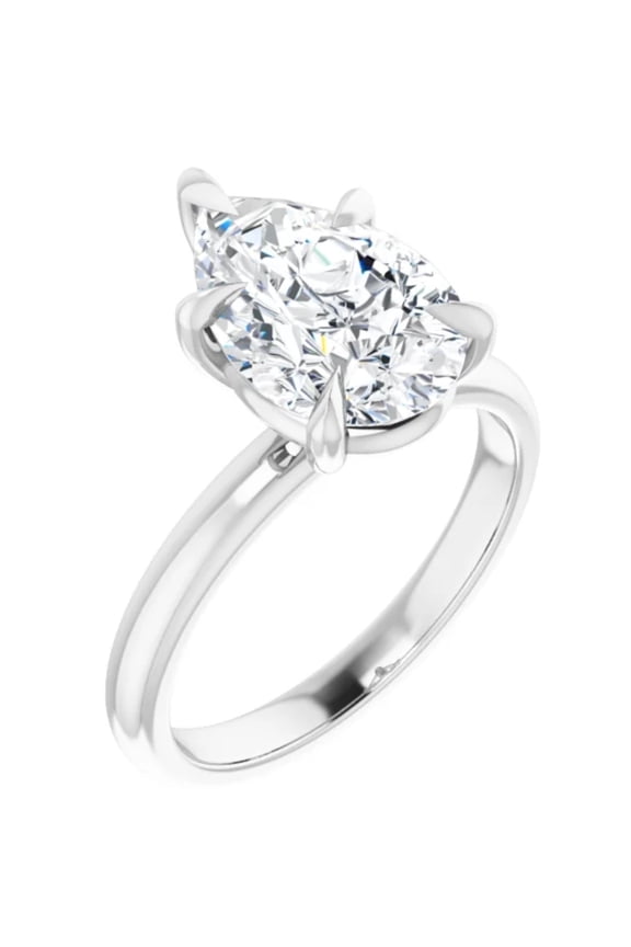5 Carat Pear Lab Grown Diamond Engagement Ring