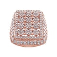 thumbnail image 1 of 5 Carat Round Cut Lab Created Moissanite Diamond Men's Dome Cluster Anniversary Wedding Band Ring In 14K Rose Gold Over Sterling Silver Jewelry Gift For Men (VVS1 Clarity, 5.00 Cttw)-11.5, 1 of 5