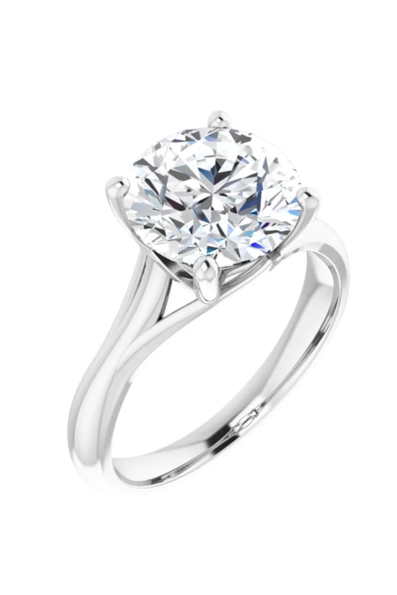 5 Carat Round Lab Grown Diamond Engagement Ring