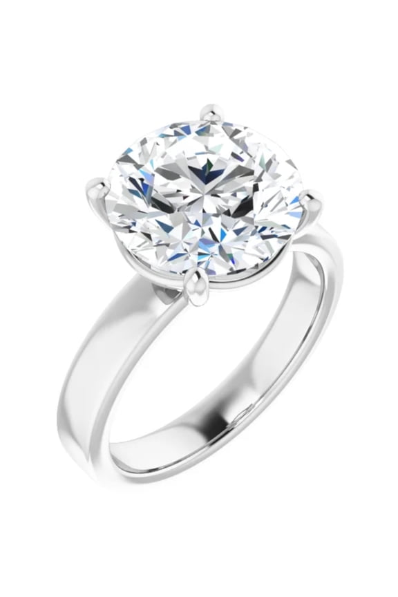 5 Carat Round Lab Grown Diamond Engagement Ring