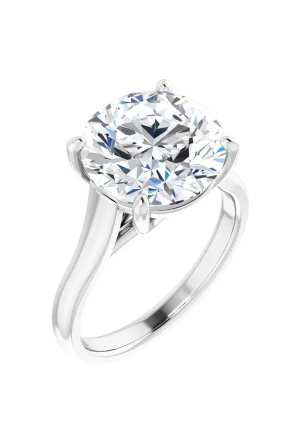 5 Carat Round Lab Grown Diamond Engagement Ring