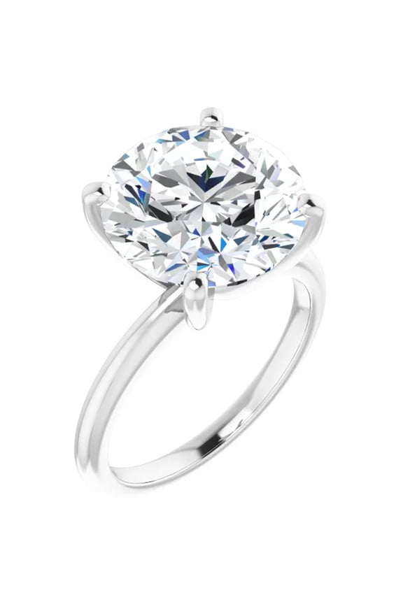5 Carat Round Moissanite Engagement Ring