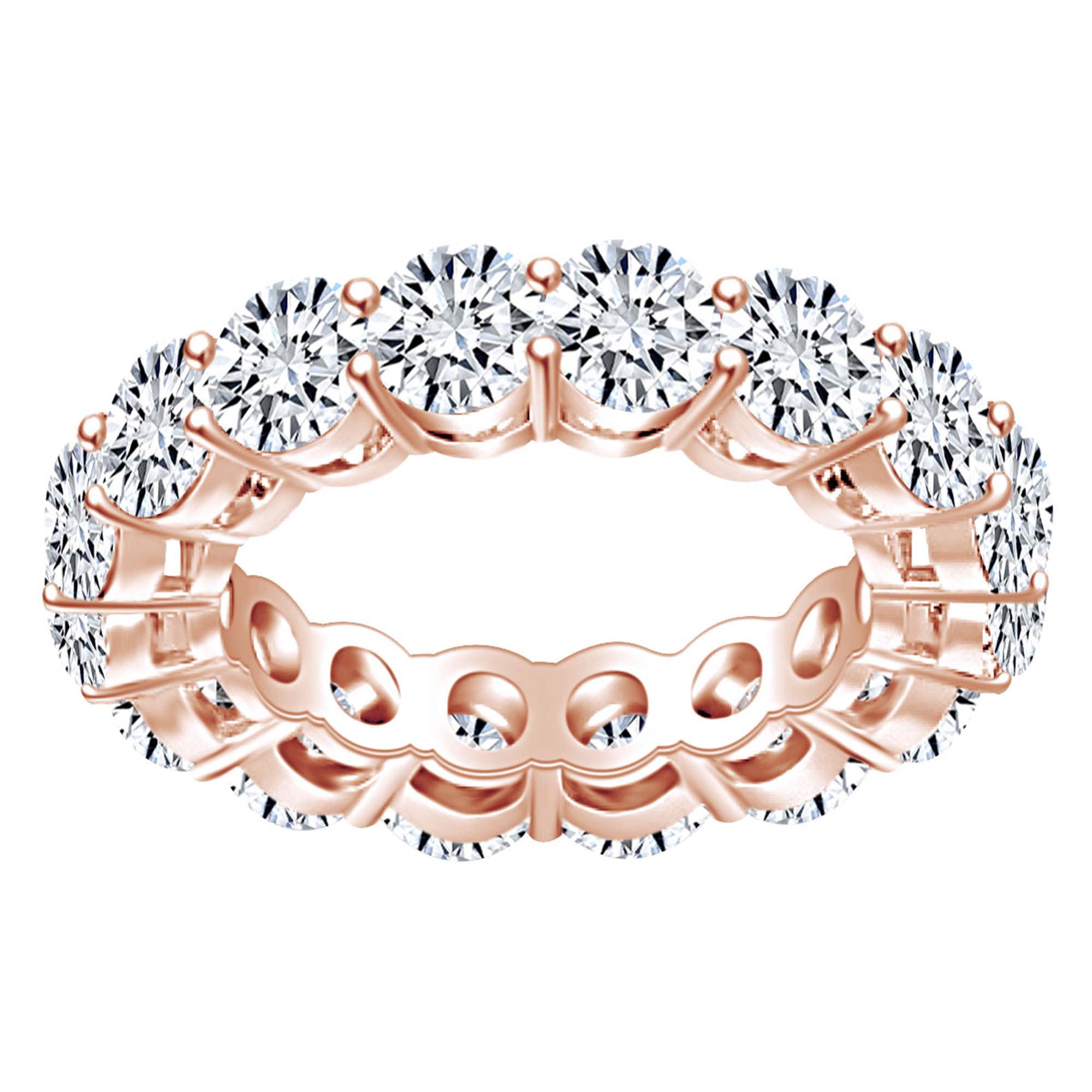 AFFY 5 Carat Round White Cubic Zirconia Eternity Wedding Band Ring 925 ...