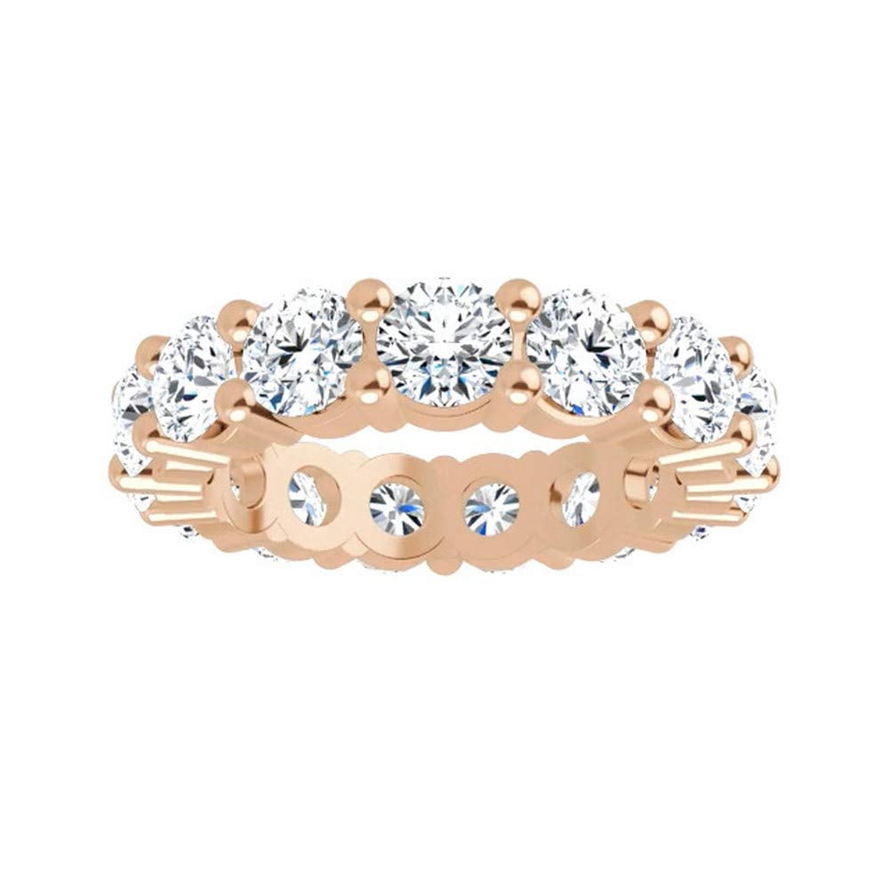5 Carat (ctw) 14K Rose Gold Round Diamond Ladies Eternity Wedding