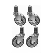 5" Caster Wheels Set of 4 for Work Table with 2 Locking Brakes