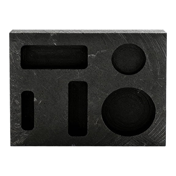 5-Cavity Graphite Casting Mold – High-Temp Up to 2000°C, Acid/Alkali Resistant for Gold Silver Copper Alloys, Fast Melting for Small-Scale Metal Refining
