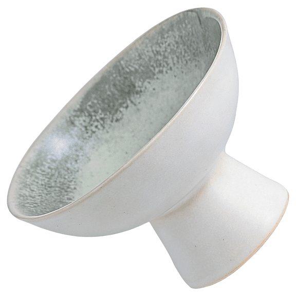 5 In Ceramic Footed Compote Plate, Wax Light Gray Retro Kiln Glazed Dessert Dish, Elegant Home Decor, Decorative Event Accent for Candies, Snacks, Fruits