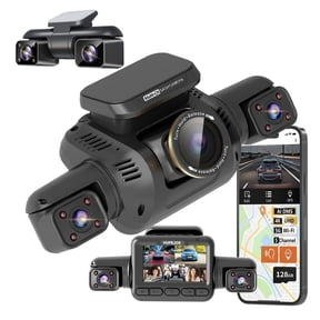 HUPEJOS 5 Channel Dash Cam with Driver Monitor System DMS, 360 4K Dash Camera for Cars, Built-in GPS WiFi HDR Night Vision, AI Dashcam Front and Rear Inside, 128GB Card Included, Parking Monitor