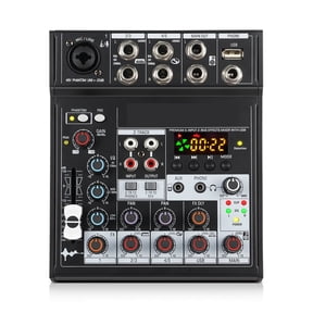 5 Channel Mixer Portable Professional Sound Mixing Console with 48V Phantom Power For Dynamic Microphone ,Easy to Use
