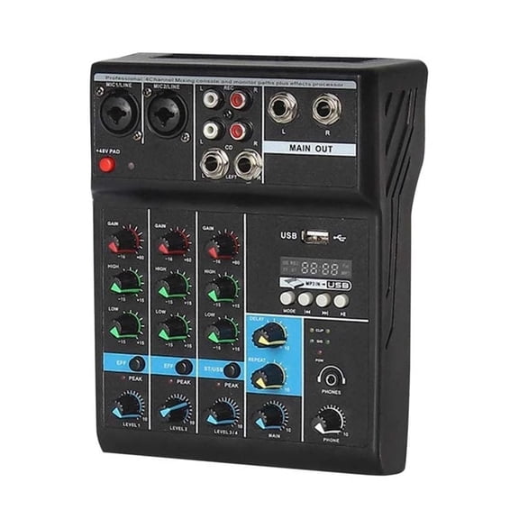 5 Channel Professional Portable Mixer Sound Console Computer Input 48v Power Live Broadcast ,Easy to Use