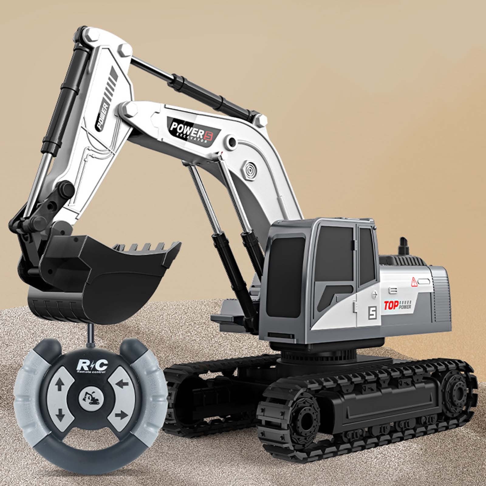 5 Channel RC Excavator Metal Shovel Independent Arms 1/14 Scale, Remote