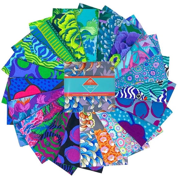 5" Charm Pack - Kaffe Fassett Collective August 2025 Cool FreeSpirit Fabric Bundle Quilter's Cotton Precuts Squares (FB6CPGP.AUG25COOL) M520.60