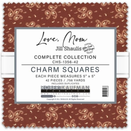 5" Charm Pack Squares - Love, Mom Complete Collection by Jill Shaulis for Robert Kaufman Fabric Bundle Quilter's Cotton Precuts (CHS-1356-42) M535.38