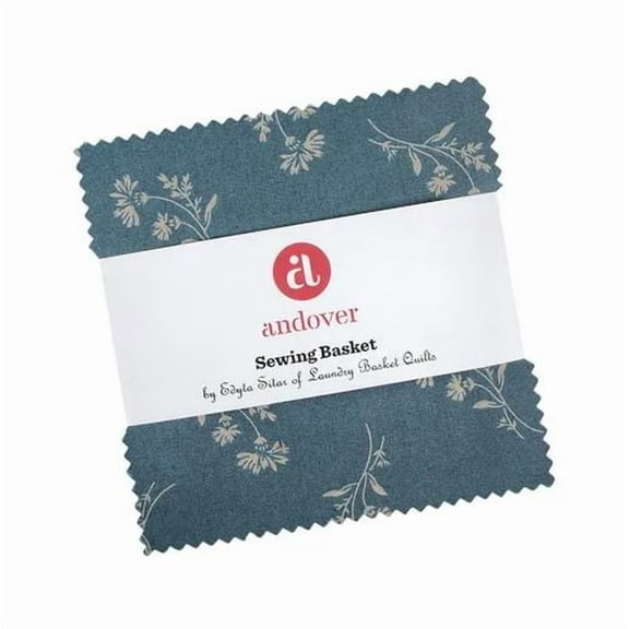 5" Charm Pack Squares - Sewing Basket by Edyta Sitar for Andover Fabrics Single Scoop Fabric Bundle Quilters Cotton Precuts (1S-SB-X) M522.21