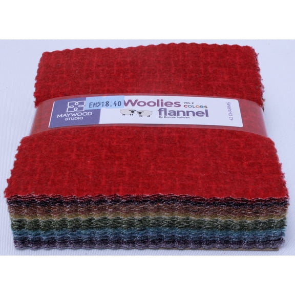 5" Charm Pack Squares - Woolies Flannel by Bonnie Sullivan Vol. 2 Colors Fabric Bundle Quilters Cotton Precuts (CP-MASWOF-COL)