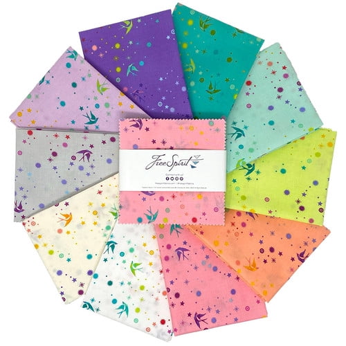 5" Charm Pack - Tula Pink True Colors Fairy Dust FreeSpirit Fabric Bundle Quilter's Cotton Precuts Squares (FB6CPTP.FAIRYDUST) M518.09