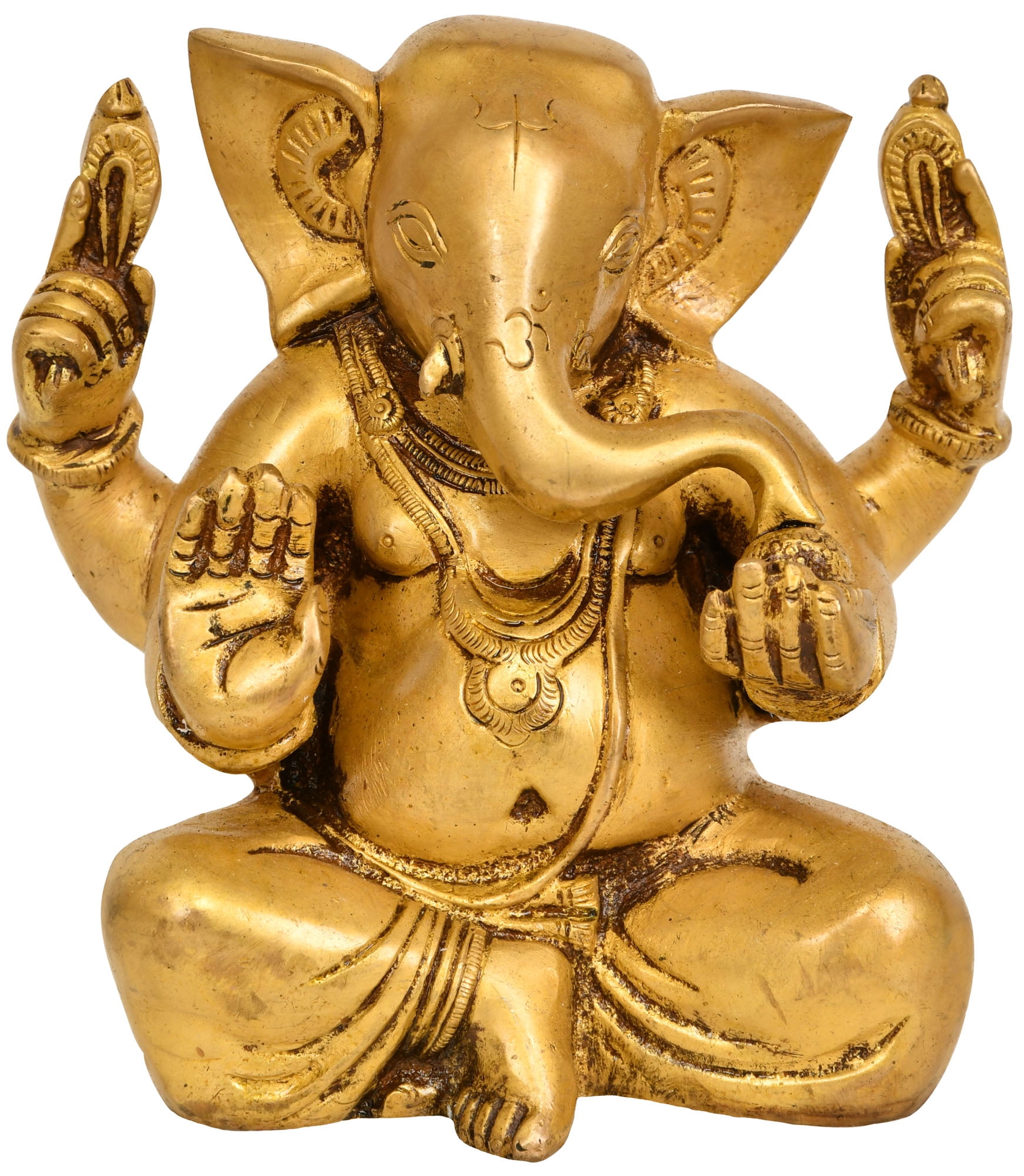 5 Chaturbhuja Lord Ganesha Statue In Brass Handmade Made In India 5-chaturbhuja-lord-ganesha-statue-in-brass-handmade-made-in-india
