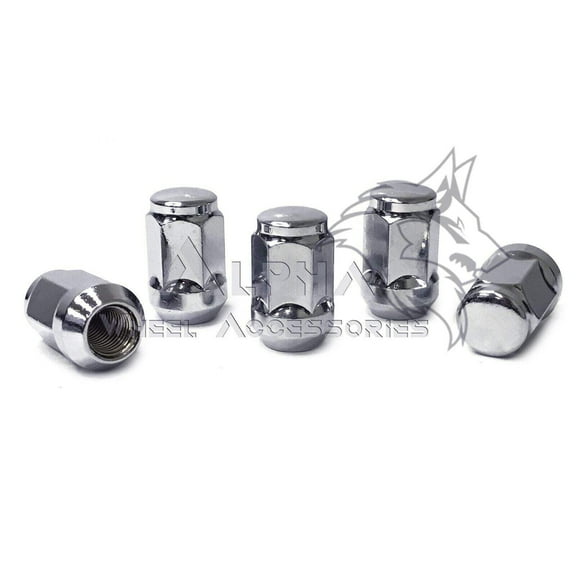 5 Chrome Bulge Acorn Lug Nut 14X1.5 For Aftermarket Wheels Conical 3/4" Hex 19mm