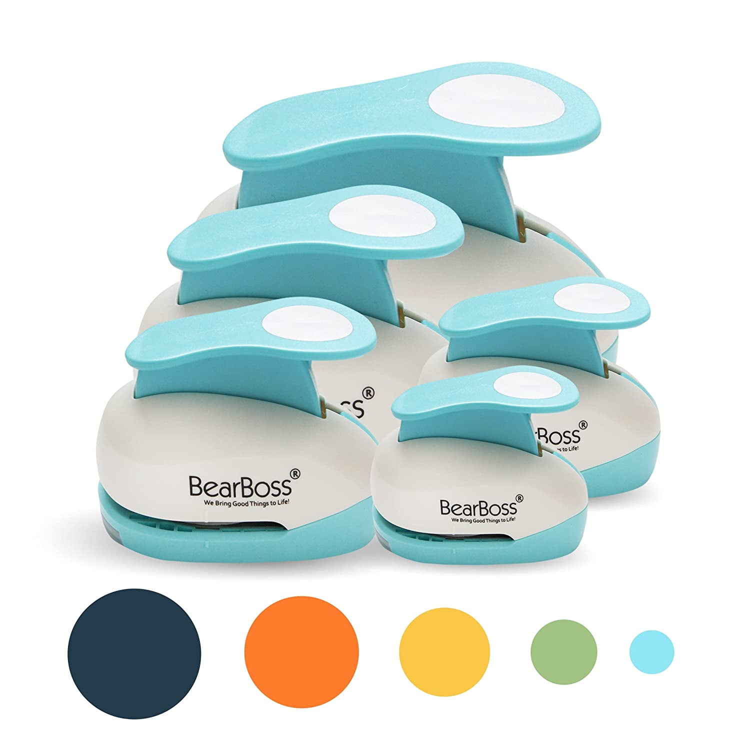 5 Circle Paper Punch, Handmade Scrapbook Paper Puncher, Different Size of Scrapbooking Punches Crafting Designs for Office Supplies, Card Making, DIY Albums Photos, Classic White