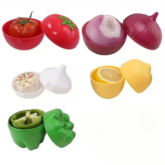 5 Clear Fruit and Vegetable Storage Boxes - Durable Plastic Kitchen Organizers for Fresh Produce