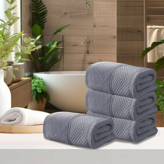 Under $5 Clearance! Bath Towel, InsCrazy 100% Cotton Towel, Thick and Soft, Quick Dry, Highly Absorbent Household Gift Towel for Bathroom, Wash Face, Large Hand Towel, Beach Towel
