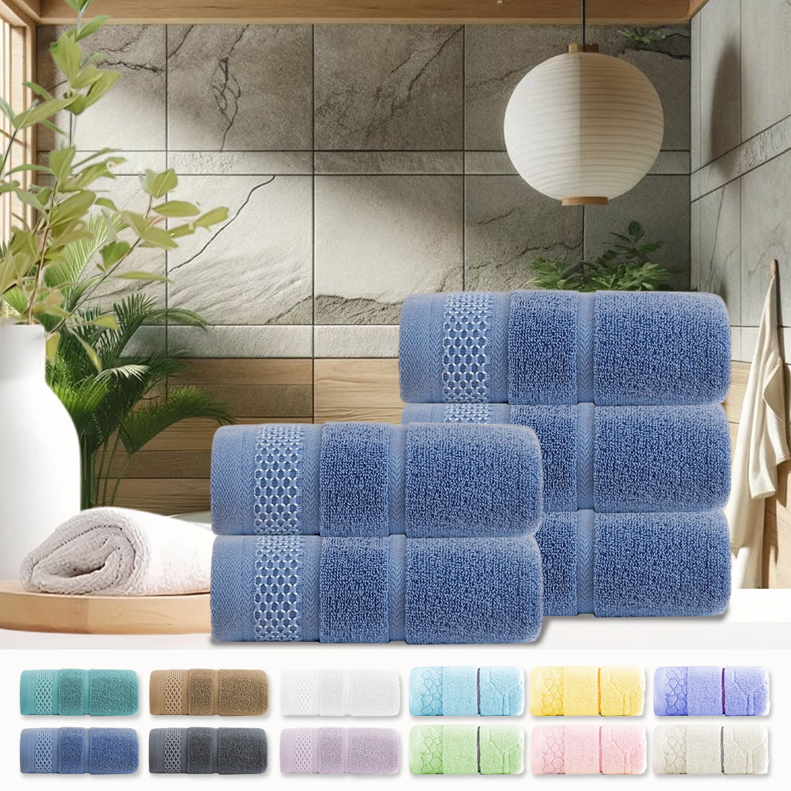 Under $5 Clearance! Bath Towel, InsCrazy 100% Cotton Towel, Thick and Soft, Quick Dry, Highly Absorbent Household Towel for Bathroom, Sport, Wash Face, Large Gift Hand Towel