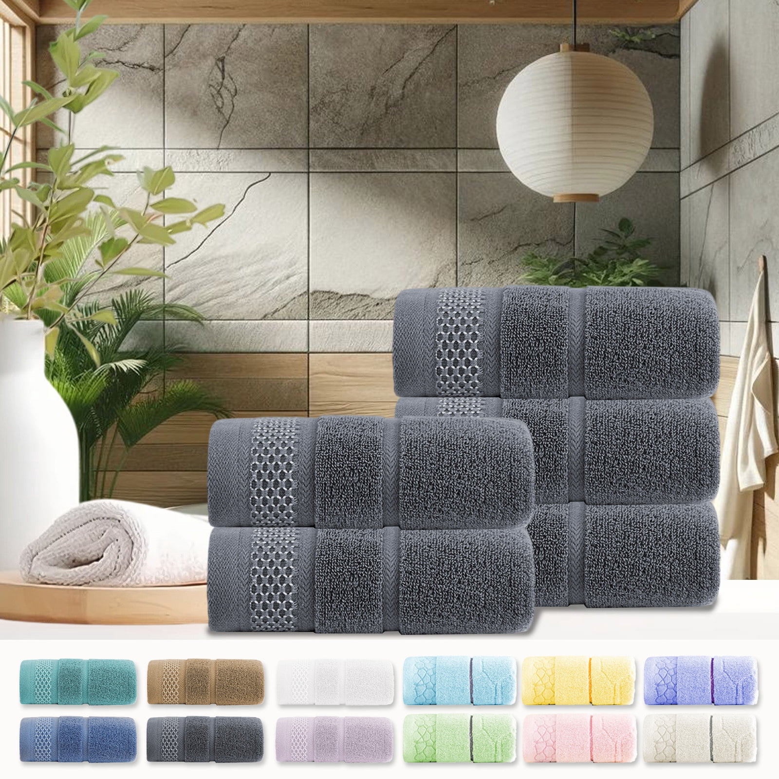 Under $5 Clearance! Bath Towel, InsCrazy 100% Cotton Towel, Thick and Soft, Quick Dry, Highly Absorbent Household Towel for Bathroom, Sport, Wash Face, Large Gift Hand Towel