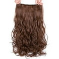 5Clip Long Curly Large Wave Light Brown Hair Extension Piece