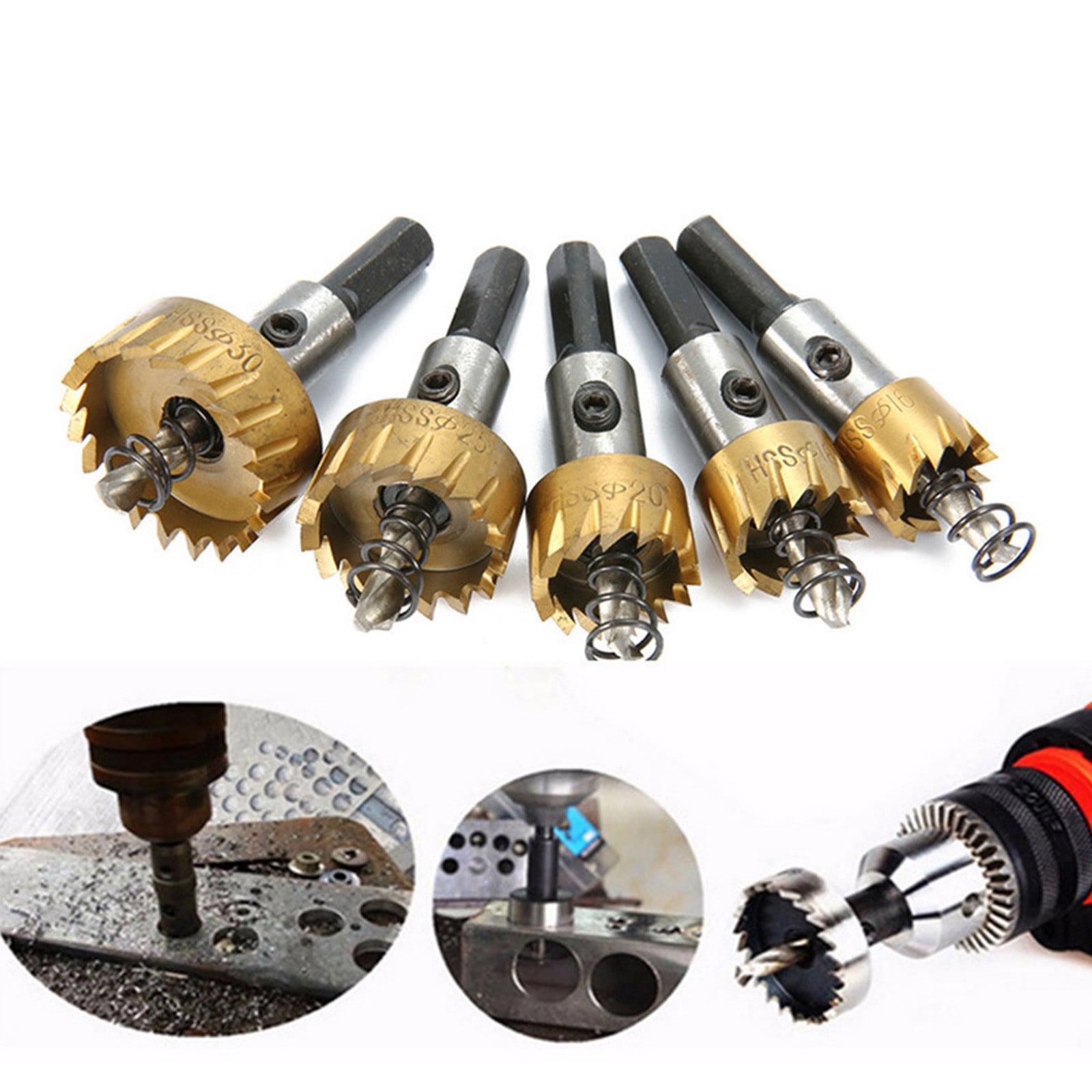5 Cobalt High-Speed Steel Drill Bit Set - 135° Split Tip, 5 Sizes For Stainless Steel, Aluminum, Wood, Iron - Handheld/Fixed Drilling With Metal Reamers