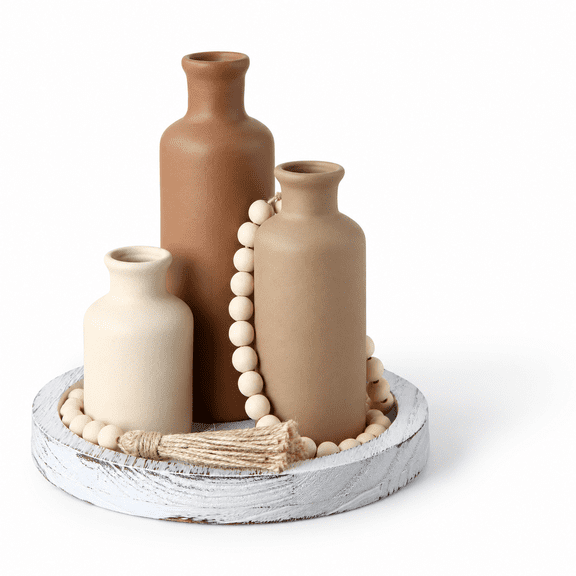 5 Coffee Table Decor Set Brown