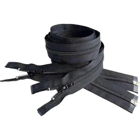 #5 Coil Medium Weight Jacket - Separating Zippers - Color: Black (2 Zippers Per Pack) - 27" Inches