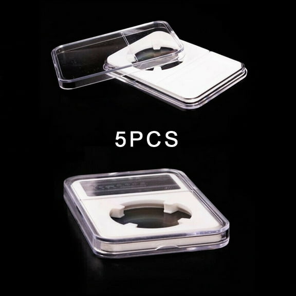 5 Coin Capsule Collection Boxes with Display Case and Organizer Holder for Professional Coin Storage Compatible with 39mm Slabs