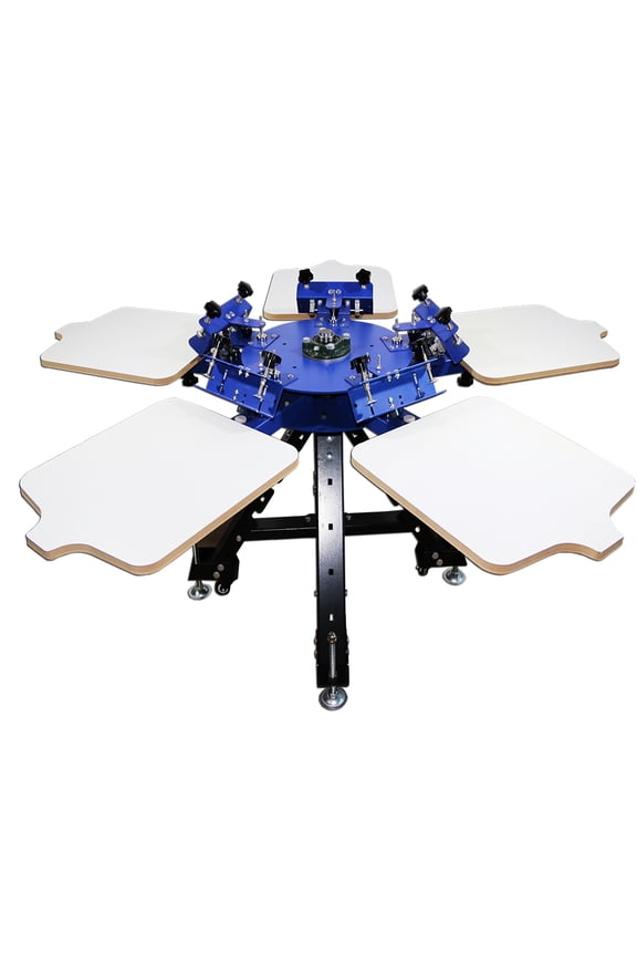 5 Color 5 Station Double Rotating Screen Printing Press T-Shirt Printing Machine